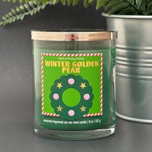 BBW Winter Golden Pear Bath & Body Works Single Wick Candle